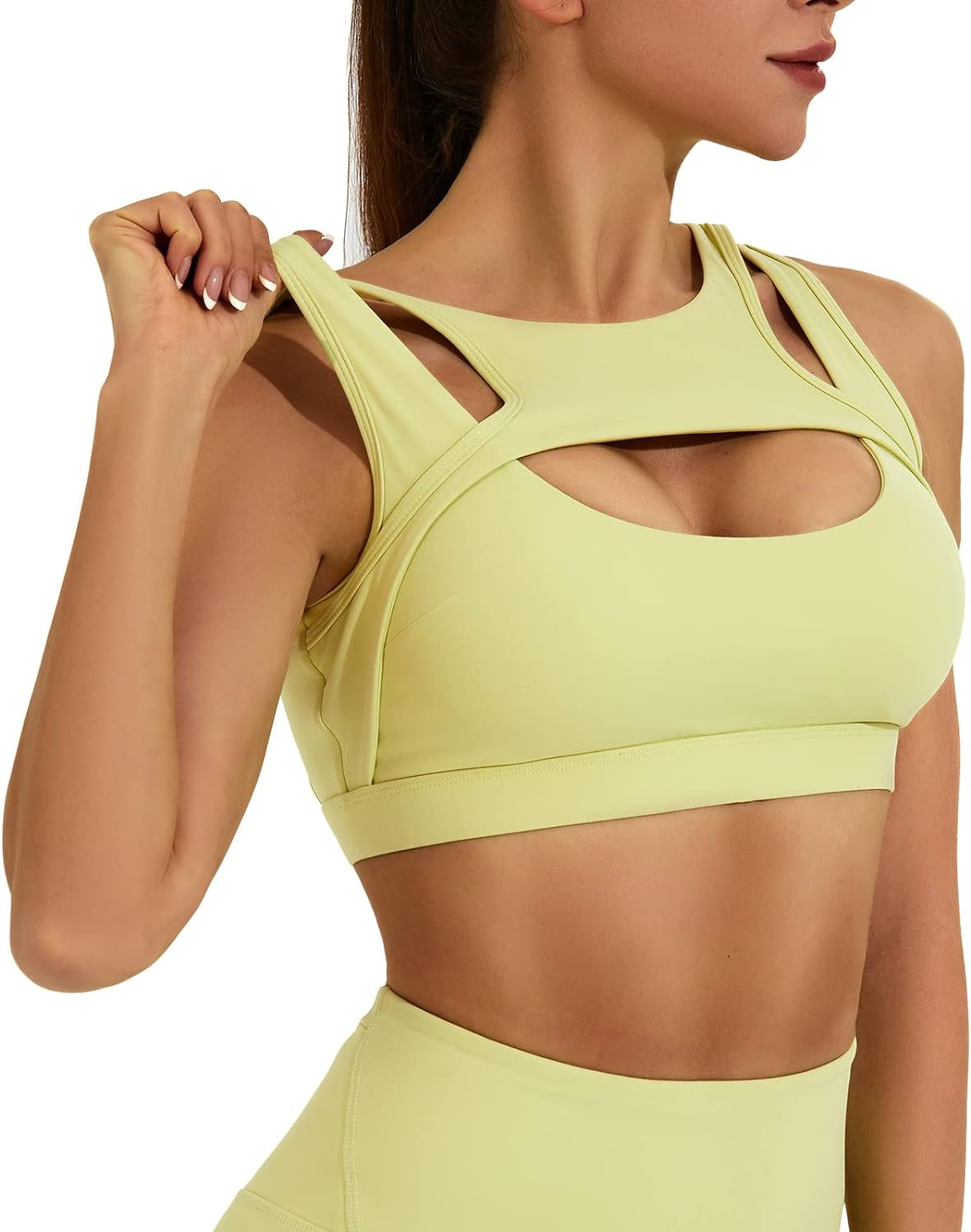 "Ultimate Support and Style: White High-Impact Sports Bras for Women - Enhance Your Workout with Padded Push-Up and Removable Cups!"