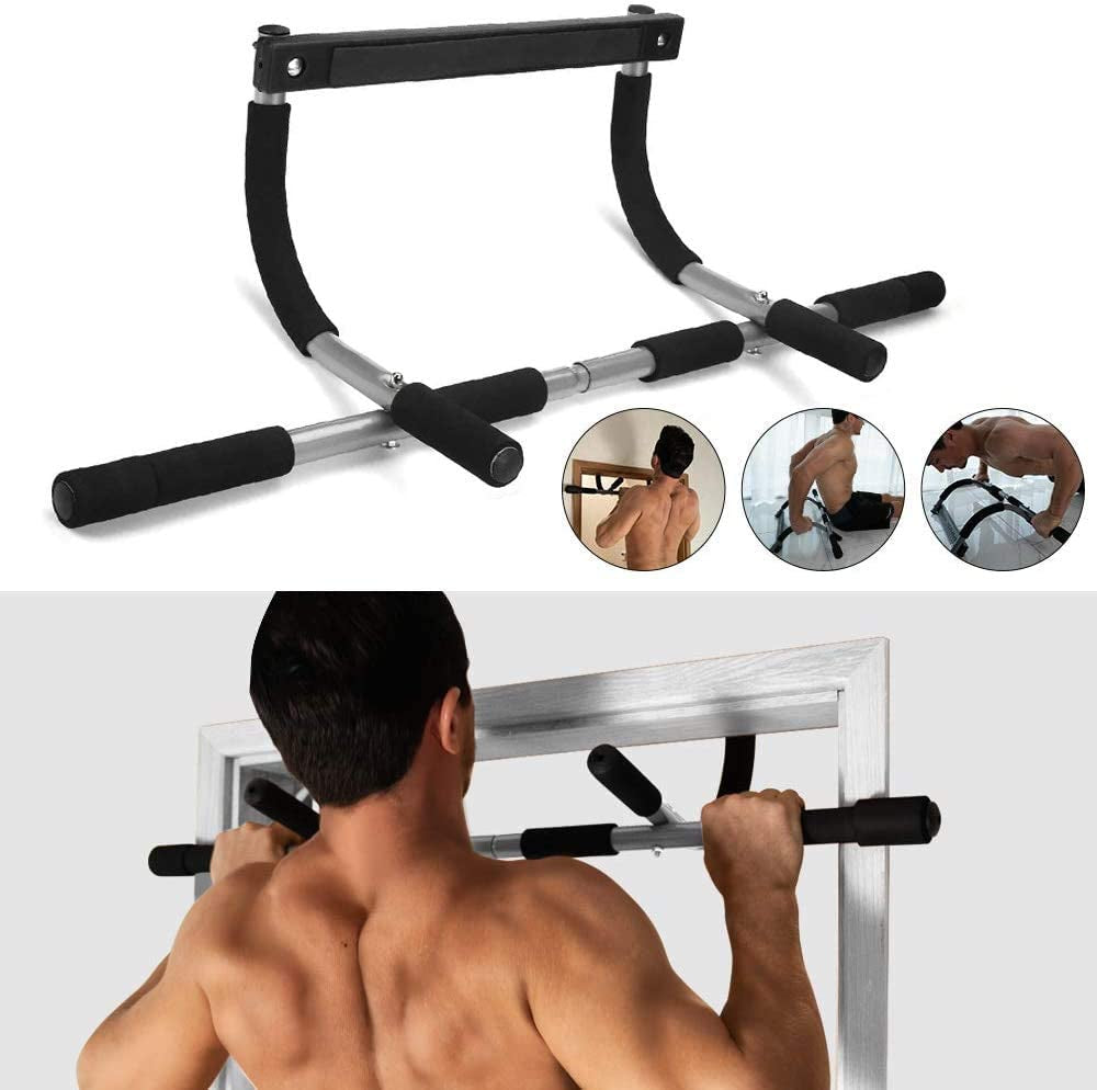 "Ultimate Home Gym Pull-Up Bar: Achieve Your Full Body Fitness Goals with Assisted Pull-Up Band and Multi-Grip Chin-Up Bar - Easy Installation for Indoor Workouts!"