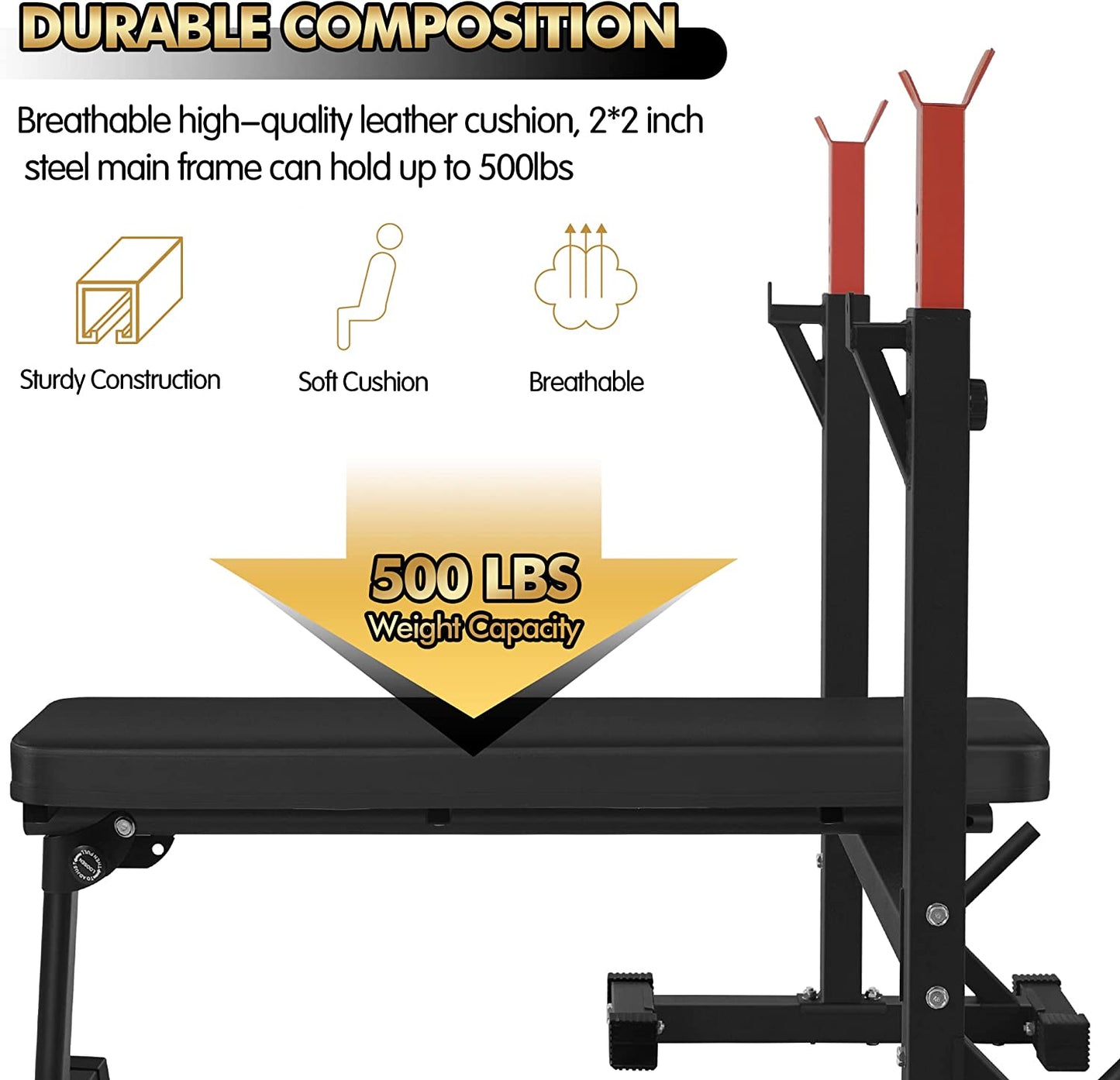 "Ultimate Home Gym Set: Olympic Weight Bench with Squat Rack - Boost Your Strength Training with Adjustable Barbell Rack Stand and Multi-Function Bench Press"