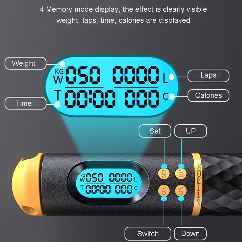 "Ultimate Digital Speed Jump Rope for Effortless Weight Loss and Crossfit Fitness - Adjustable, Cordless, and Professional"