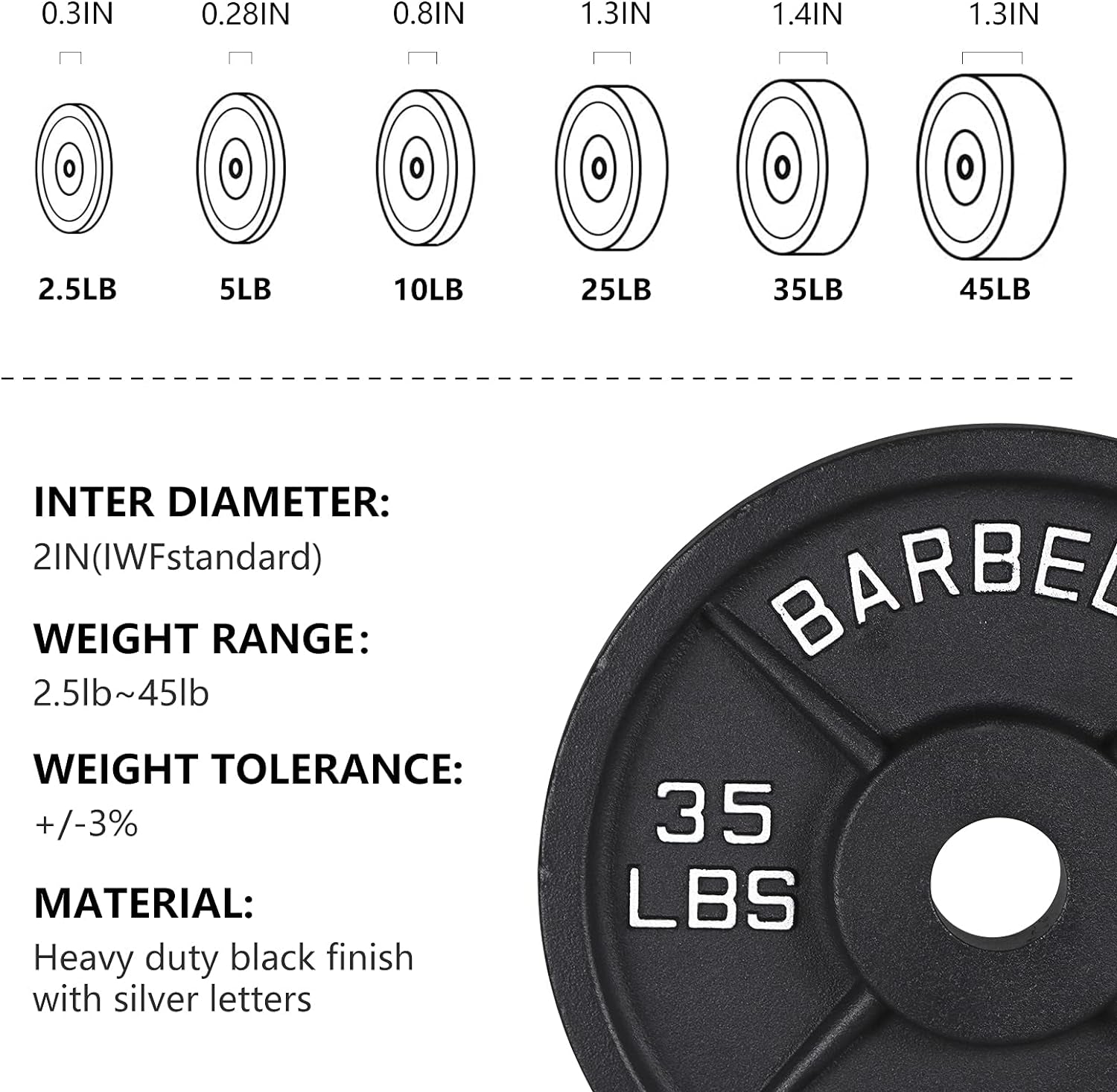 "Build Strength and Power with Olympic Weight Plates - Premium Iron Barbell Weights for Intense Workouts and Weightlifting - Choose Your Perfect Weight!"