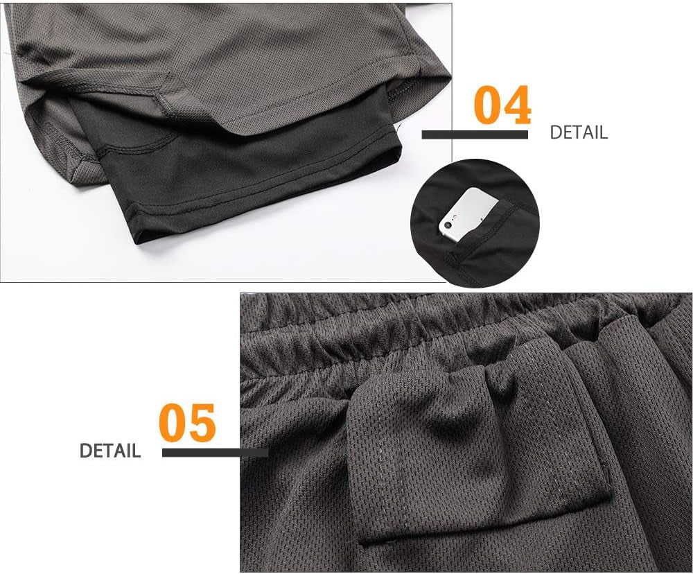 "Ultimate Performance Men'S 2-In-1 Stealth Shorts - Ideal for Running, Workouts, Gym, Yoga, and Outdoor Sports"